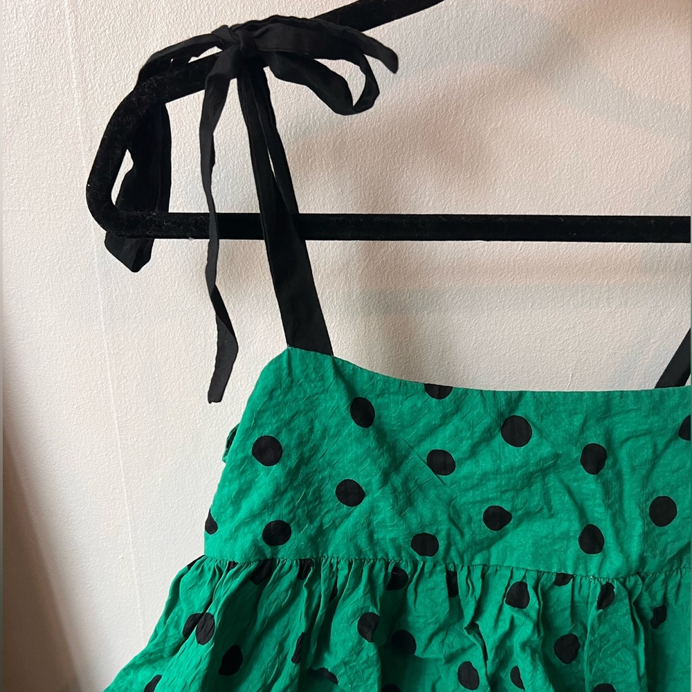 Green Polka Dot Women's Top